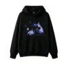 黑卫正 Whimsical Blue Starry Night Unicorn Horse Fantasy Art Hoodie