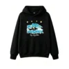 黑卫正 Soy Argentino Floral Daisy Blue Teal Roses Hydrangea Artistic Brushstroke Design - Premium Cotton Blend Unisex Hoodie