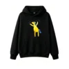 黑卫正 Whimsical Happy Yellow Horse with Blue Mane Dancing Cartoon Hoodie