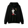 Whimsical Grey Tabby Cat Magician with Star Wand and Ruffled Collar - Cozy Oversized Hoodie for Cat Lovers