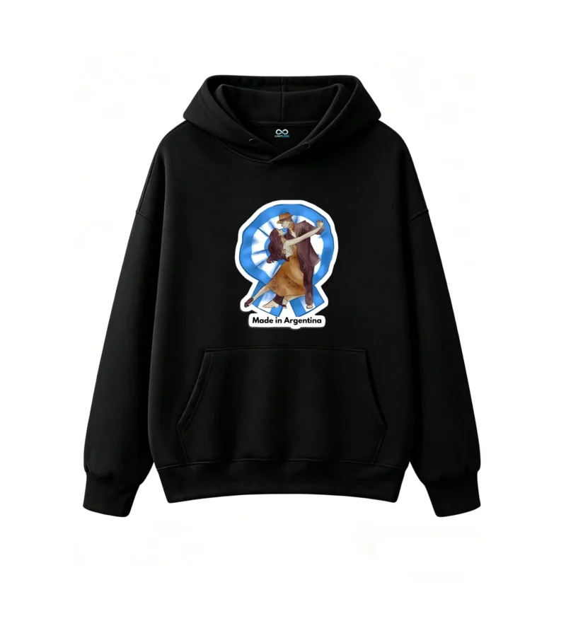 黑卫正 Made in Argentina Vintage Tango Couple Sunburst Pattern Hoodie