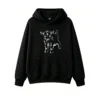 黑卫正 Dark Silhouette Four-Legged Young Mammal Calf Foal Edge Detection Art - Minimalist Abstract High Contrast Hoodie