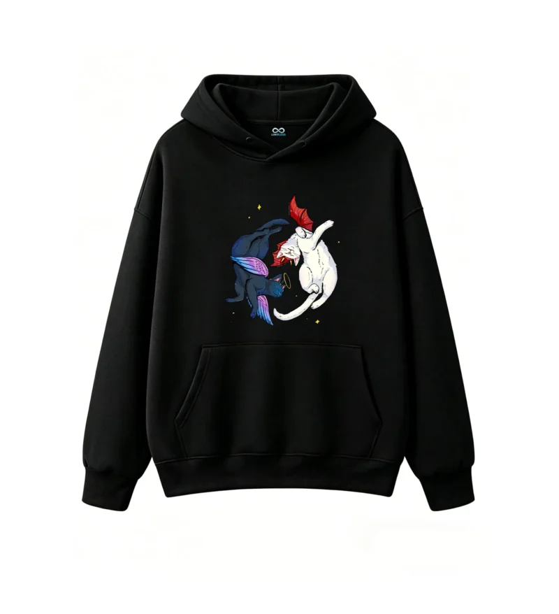 黑卫正 Cozy Fleece Lined Hoodie Sweatshirt for Men Women