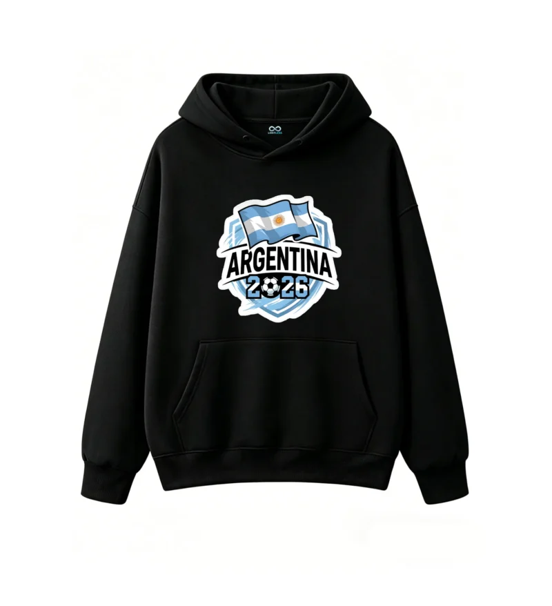 黑卫正 Stylish Sun of May Flag Design with Soccer Ball Emblem, Premium Cotton Blend Pullover Sweatshirt for Men Women, Cozy Casual Sportswear for Football Fans, Perfect Gift for Argentina National Team Supporters and World Cup Enthusiasts