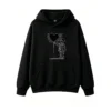 黑卫正 Stylized Black and White Line Art Hoodie