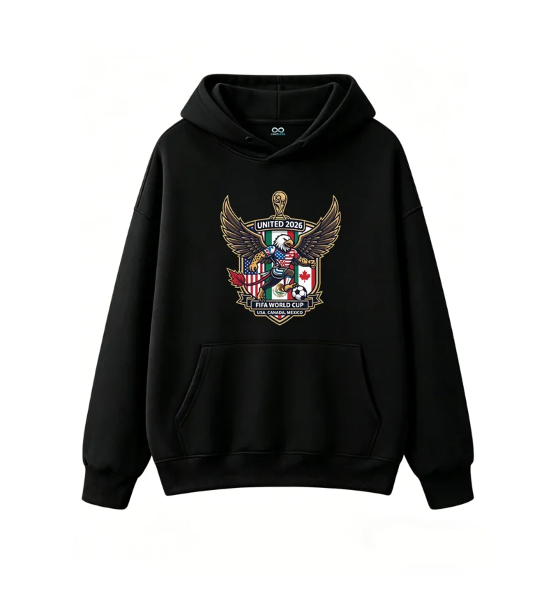 2026 FIFA World Cup United Bald Eagle USA Canada Mexico Official Logo Hoodie