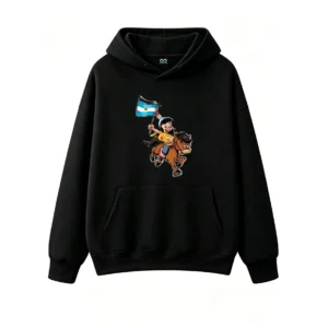 Casual Unisex Pullover Sweatshirt, Soft Cotton Blend, Funny Comic Style Print for Kids Adults - Perfect Gift for Football Fans, Independence Day, or Sports Enthusiasts