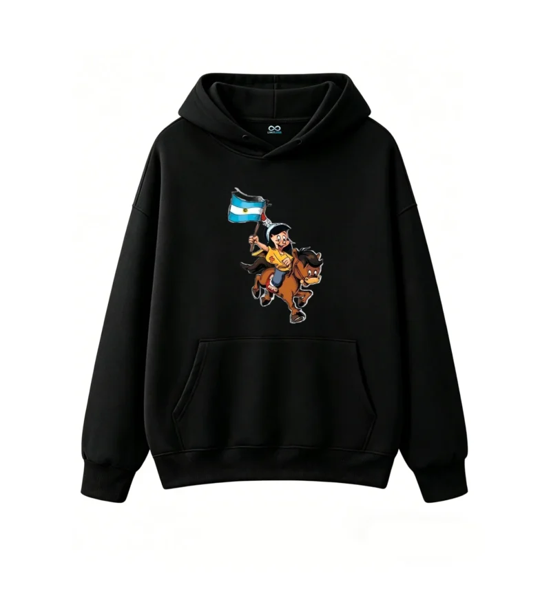 黑卫正 Casual Unisex Pullover Sweatshirt, Soft Cotton Blend, Funny Comic Style Print for Kids Adults - Perfect Gift for Football Fans, Independence Day, or Sports Enthusiasts