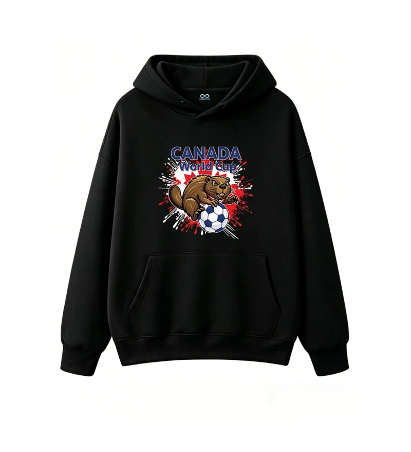 Canada World Cup Cartoon Beaver Soccer Jersey Hoodie