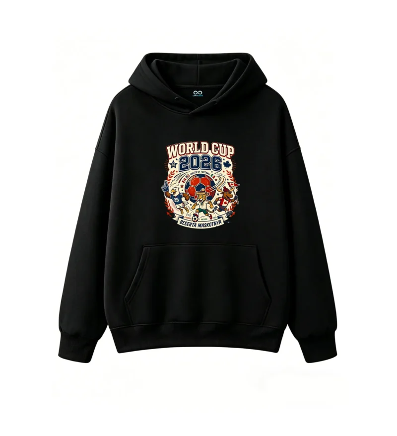 2026 FIFA World Cup Canada Mexico USA Retro Graphic Hoodie