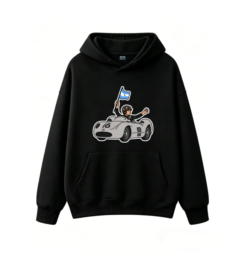 Argentine Flag Celebration Cutout Design - Premium Cotton Blend Men's Hoodie, Soft Fleece Lined Pullover Sweatshirt for Auto Enthusiasts and Classic Car Fans