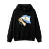 Bold Sky Blue and White Stripes Graphic Sweatshirt, Perfect Gift for Football Fans, Independence Day Celebration, National Pride Apparel