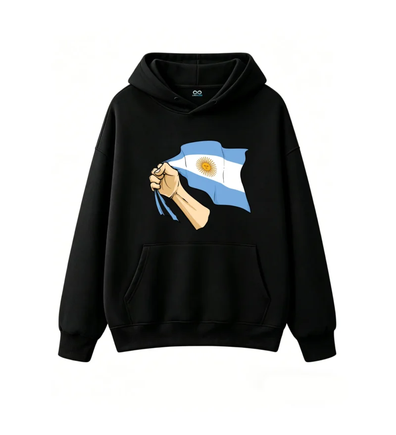 Bold Sky Blue and White Stripes Graphic Sweatshirt, Perfect Gift for Football Fans, Independence Day Celebration, National Pride Apparel