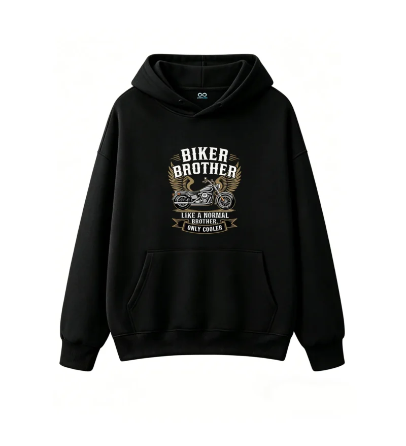 Biker Brother Like A Normal Brother Only Cooler Motorcycle Culture Graphic Hoodie
