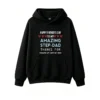 黑卫正 Happy Father's Day to My Amazing Step Dad - Funny Graphic Hoodie with Checkered Pattern and Heart Design
