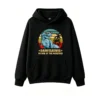 黑卫正 Daddysaurus Father of the Monsters Retro T-Rex with Sunglasses 70s 80s Vintage Style Graphic Hoodie