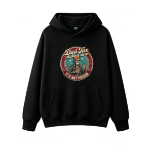 黑卫正 Dad Tax Skeleton Biker Retro Americana Funny Fast Food Graphic Print Hoodie