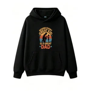 Behind Every Great Kid Is A Great Dad Vintage Retro 70s Style Men's Hoodie