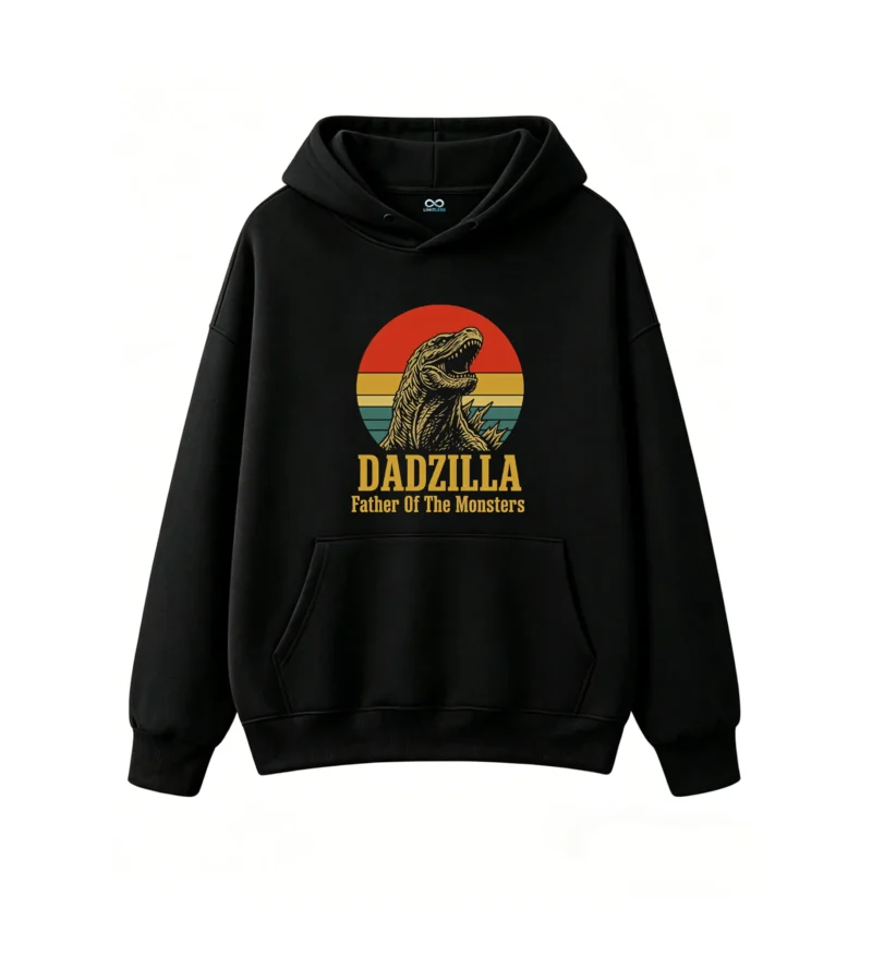 黑卫正 Dadzilla Father Of The Monsters Retro 70s Pop Art Graphic Hoodie