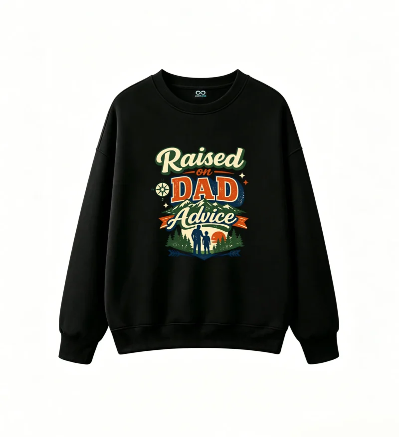 黑卫正 Raised on Dad Advice Vintage Graphic Hoodie