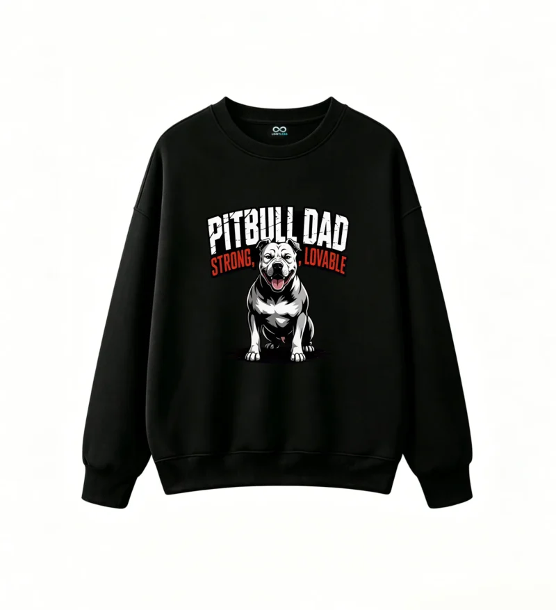 黑卫正 Pitbull Dad Strong Lovable Muscular Dog Graphic Hoodie