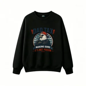 黑卫正 Dad Tax Making Sure It's Not Poison Retro Patriotic Bald Eagle Graphic Hoodie