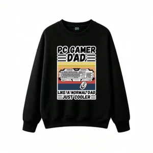 黑卫正 PC Gamer Dad Retro Synthwave Vaporwave 80s Style Aesthetic Graphic Print Unisex Hoodie