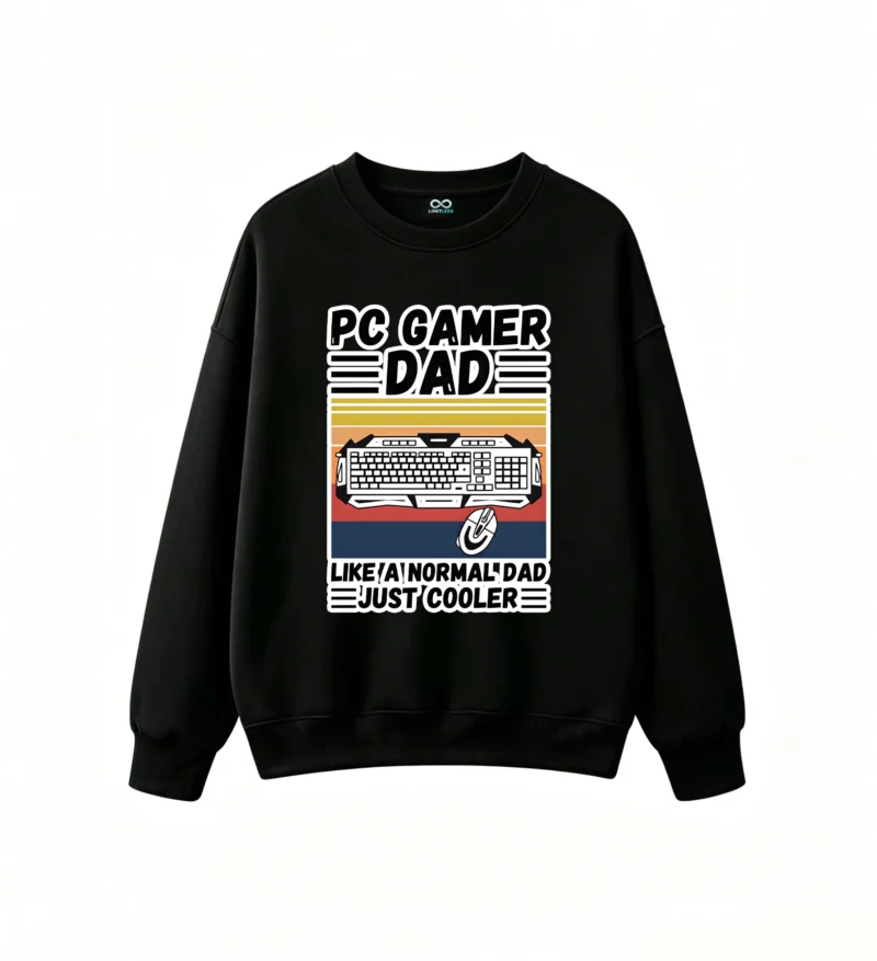 黑卫正 PC Gamer Dad Retro Synthwave Vaporwave 80s Style Aesthetic Graphic Print Unisex Hoodie