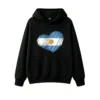 黑卫正 Vintage Distressed Streetwear Pullover with Brush Stroke Texture, Unisex Casual Warm Sweatshirt for Men Women, Perfect Gift for Travelers and Soccer Fans