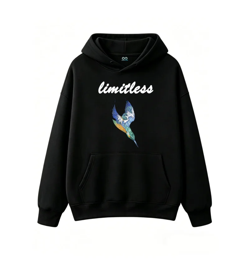 Ocean Wave Kingfisher Bird Art Hoodie