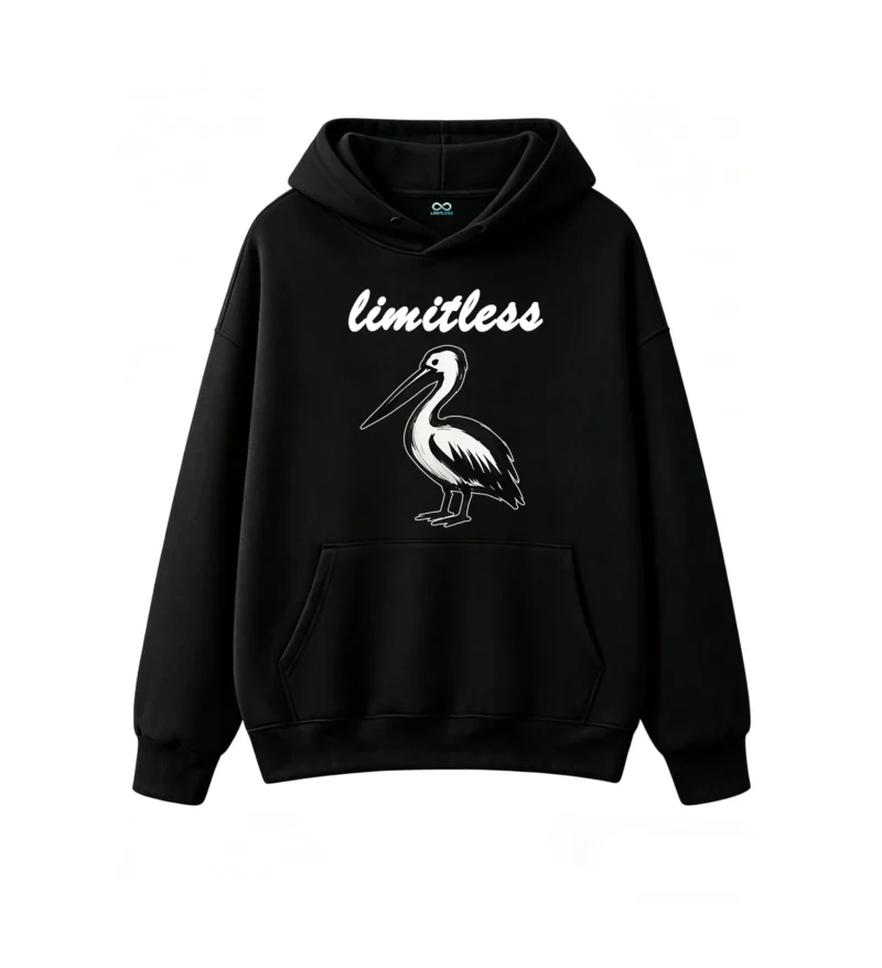 黑卫正 Unisex Oversized Hoodie with Retro Graphic Print