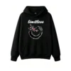 Artistic Black Cherry Blossom Swirl Pattern Hoodie