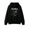 黑卫正 Minimalist Artistic Sakura Branch and Blue Brushstroke Circle Hoodie