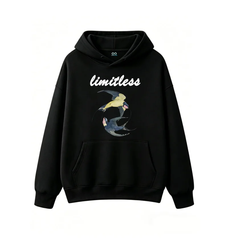 Yin Yang Swallows Circular Design Hoodie
