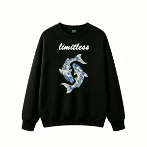 黑卫正 Koi Fish Yin Yang Floral Art Unisex Hoodie