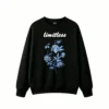 黑卫正 Elegant Blue Floral Porcelain Style Unisex Hoodie