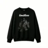 黑卫正 Abstract Charcoal Mountain Silhouette Hooded Figure Art Print - Cool Tone Ink Wash Graphic Design Sweatshirt