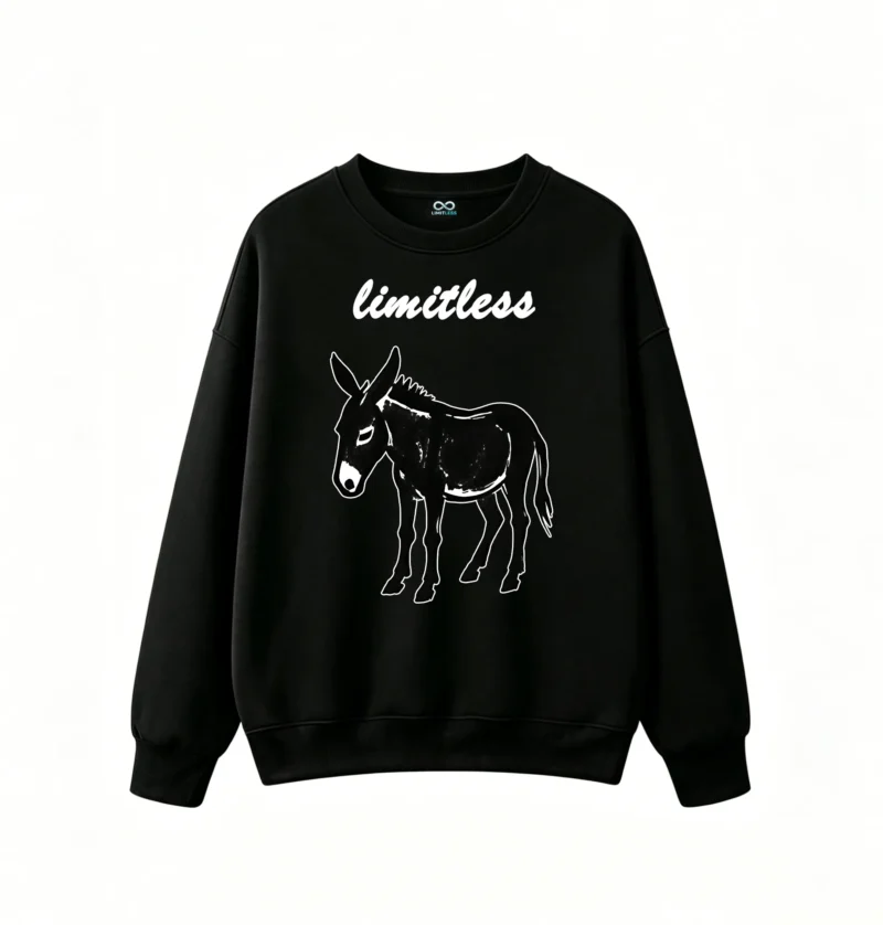 黑卫正 Dark Silhouette Donkey Profile - Unisex Hoodless Sweatshirt