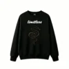 黑卫正 No-Brand Unisex Oversized Dark Glossy Eel Graphic Hoodie