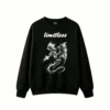 黑卫正 Fantasy Dragon High Contrast Black and White Illustration - Men's Oversized Graphic Hoodie