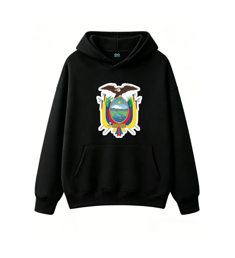 黑卫正 Vibrant Condor Shield and Mountain Design, Soft Cotton Blend Pullover Sweatshirt , Unisex Streetwear for Travelers, History Enthusiasts, and Latin American Pride Events