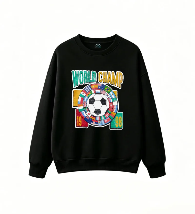 1998 FIFA World Cup France Vintage Distressed "World Champ" Graphic Sweatshirt