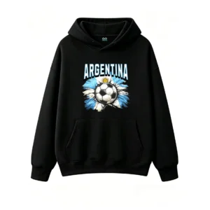 Premium Cotton Blend Pullover with Embroidered Sun of May and Flag Design, Breathable Streetwear for Football Matches, Casual Outfit Gift for Argentina Fans