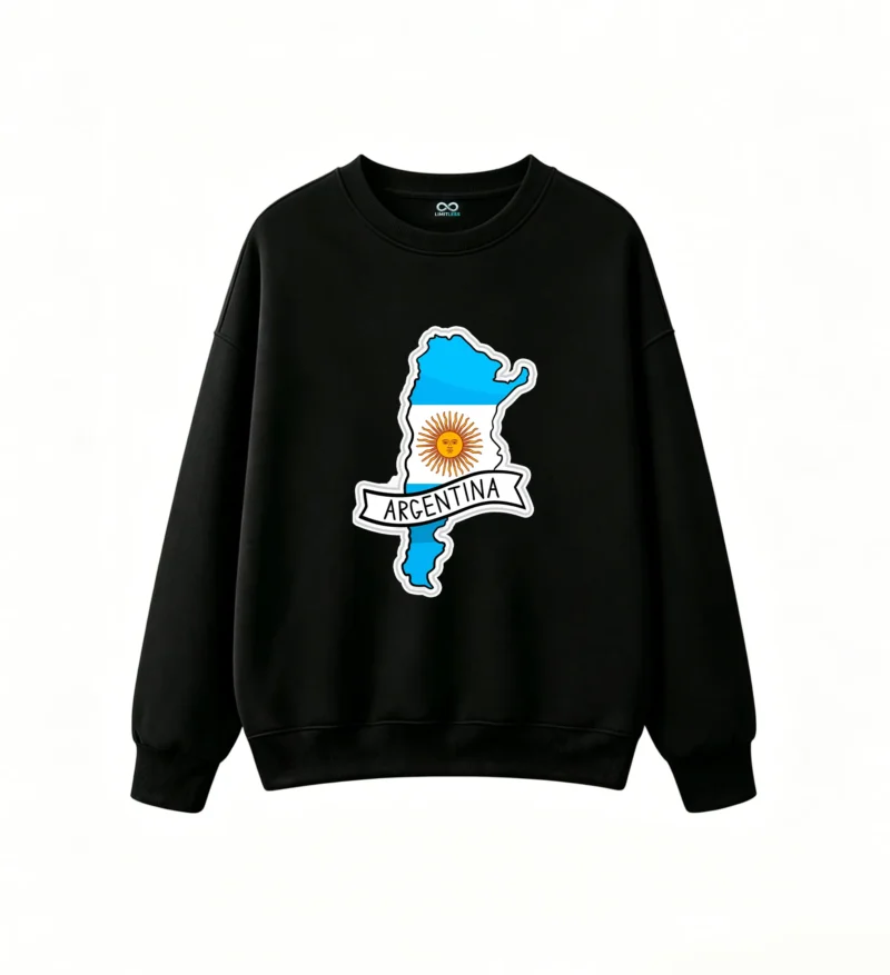 Argentina Map Flag Sticker Design Unisex Hoodie
