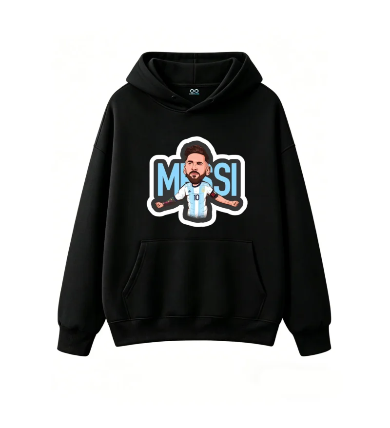 Hei Wei Zheng Sudadera de algodón de alta calidad con un llamativo estampado gráfico, un borde blanco grueso y un diseño con sombras negras; el regalo perfecto para los aficionados al fútbol con motivo del Mundial, un cumpleaños o la Navidad