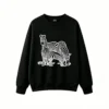 黑卫正 Stylized Black and White Zebra Art Graphic Sweatshirt