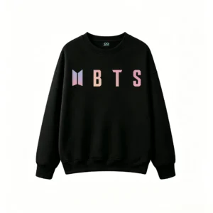 Buzo cuello redondo BTS, doble estampado oversize unisex