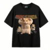 Remera hámster musculoso, estampado frontal oversize algodón