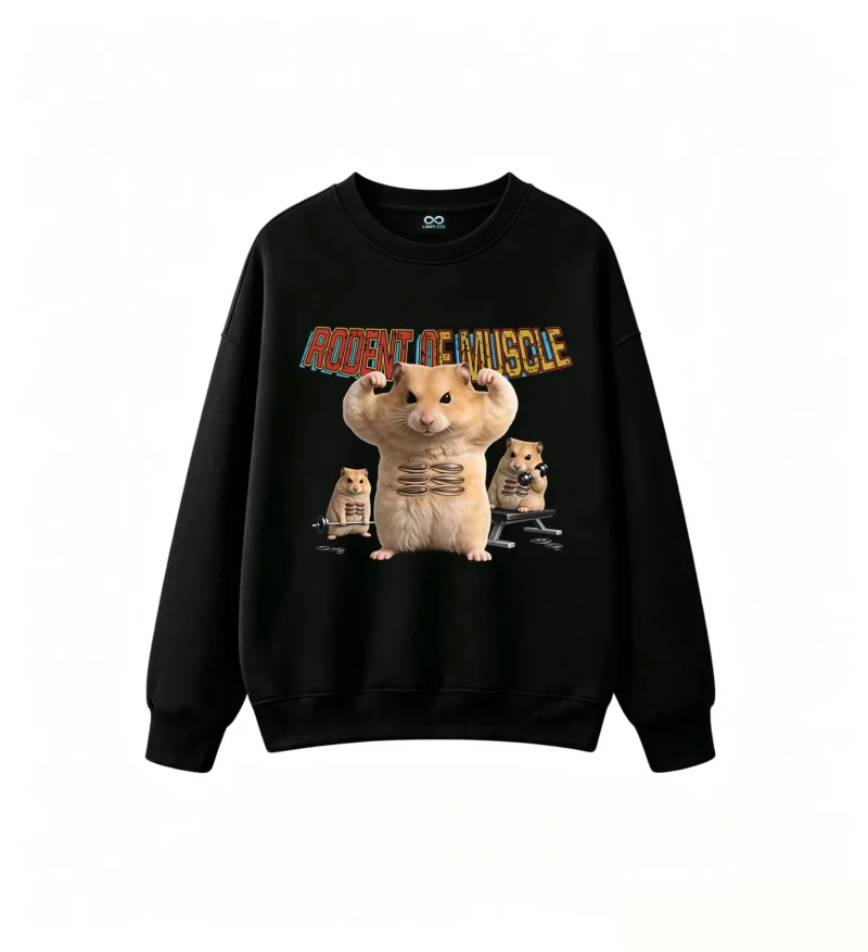 1 Buzo redondo hámster gym estampado oversize