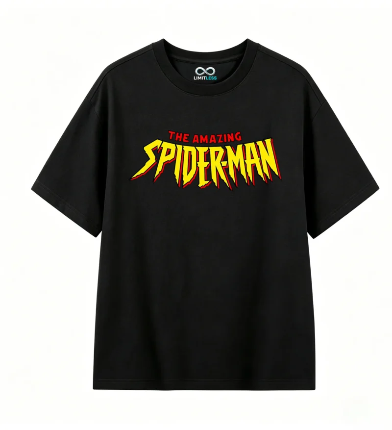 1 Remera Spiderman doble estampado oversize algodón